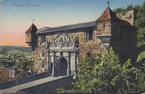 Tübingen, Schloßportal, ungelaufen