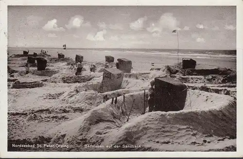 St. Peter Ording, Badeleben auf der Sandbank, gelaufen 19?4