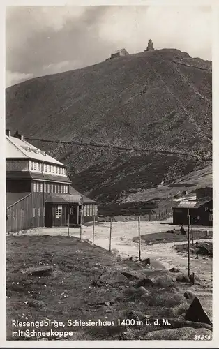 Schlesierhaus mit Schneekoppe, gelaufen 1938