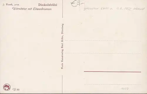 Dinkelsbühl, Wörnitztor avec la brune de Lion, incurvée