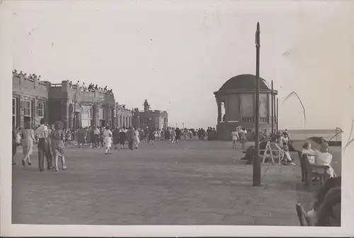 Borkum, promenade de plage, pavillon, AK photo, incurable