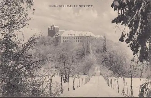 AK Ballenstedt, Schloß Ballenstedt im Winter, gelaufen 1914