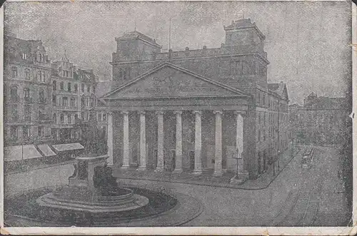Aix-la-Chapelle, Théâtre de la ville, Carte postale de terrain, Gare centrale de restauration, courue 1918