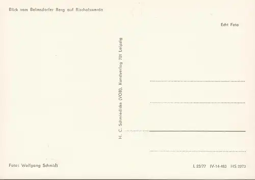 Bischofswerda, Blick vom Belmsdorfer Berg, ungelaufen
