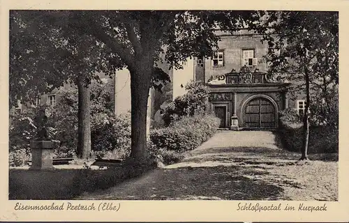 Pretzsch/ Elbe, Schloßportal im Kurpark, gelaufen 1941