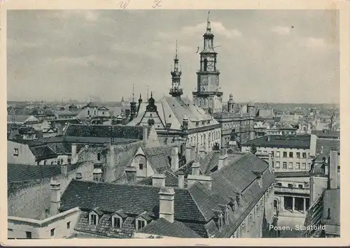 Posen, Poznań, Stadtbild, gelaufen 1941
