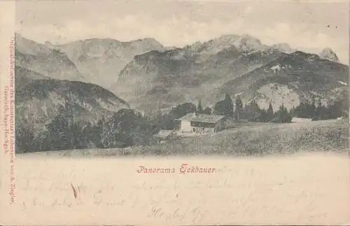 Garmisch, Panorama Eckbauer, gelaufen 1899
