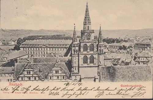 Ansbach, Gumbertuskirche, gelaufen 1907