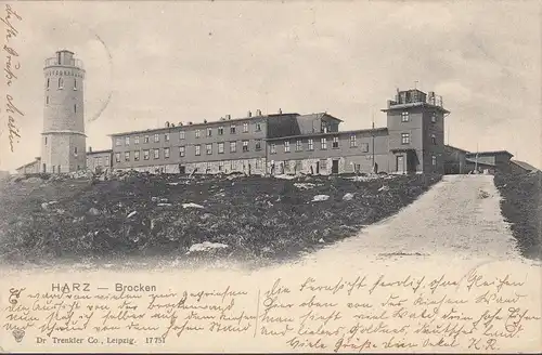 Wernigerode, Brocken, Brockenhaus, Turm, gelaufen 1903