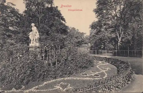 Dresden, Bürgerwiese, gelaufen 1906