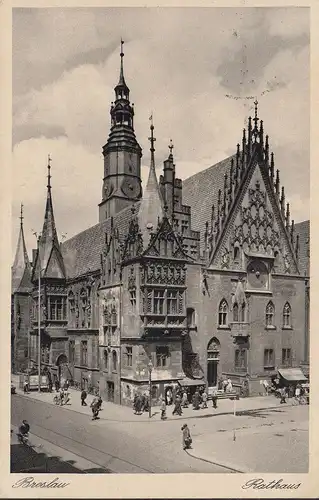 Breslau, Rathaus, gelaufen 1937