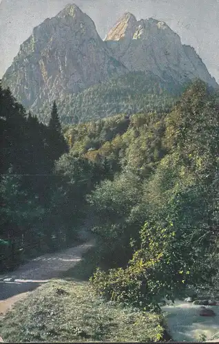 AK Hammersbach, Weg zur Höllentalklamm, gelaufen 1925