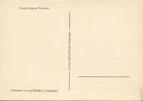 AK Creglingen, Stadtansicht, Kirche, ungelaufen