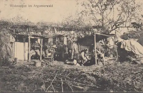 AK Wohnungen im Argonnerwald, gelaufen 1915