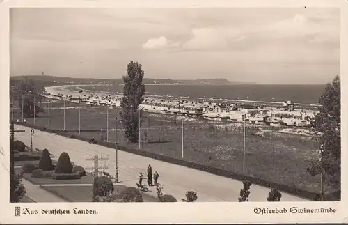 AK Swinemünde, promenade et installations de plage, couru