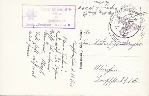 AK Steiermark, Hochschwab, Sonnschienalm, Häuser, Kühe, Feldpost, gelaufen 1941