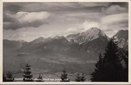 AK Pillberg, Gasthof Hubertushaus, Blick ins Inntal, gelaufen 1941