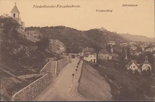 AK Niederlossnitz-Kötzchenbroda, vue de la ville, incurvée
