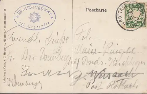 Tegernsee, Wallberg, Kreuz, couru 1909