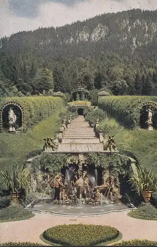 Ettal, Château de Linderhof, Cascades, couru en 1932.