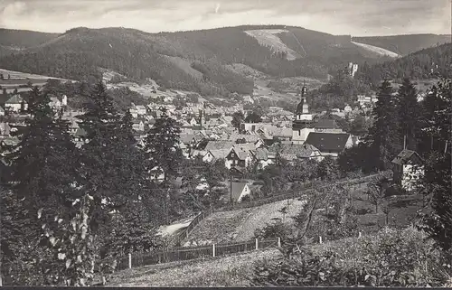 AK Steinbach-Hallenberg, Stadtansicht, Kirche, gelaufen 1968