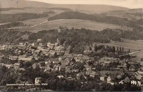 AK Plaue, Stadtansicht, gelaufen 1964