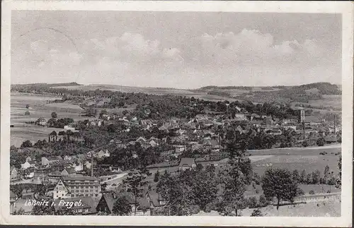 AK Lößnitz, Stadtansicht, gelaufen 1951