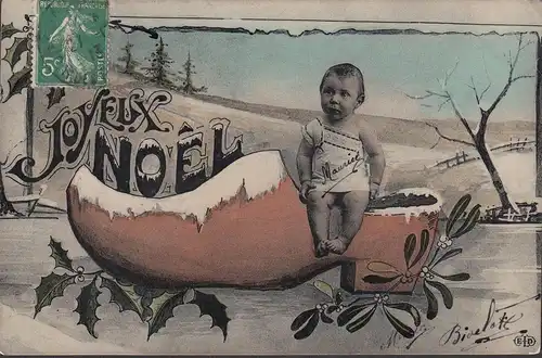 AK Joyeux Noel, couru en 1913