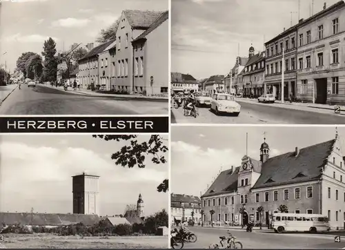 AK Herzberg, auto-stop, Togauer Straße, Wasserturm, Hôtel de ville, couru 1973
