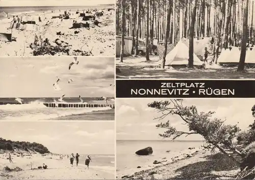 AK Nonnevitz, Zeltolatz, Strand, Möwen, gelaufen 1971