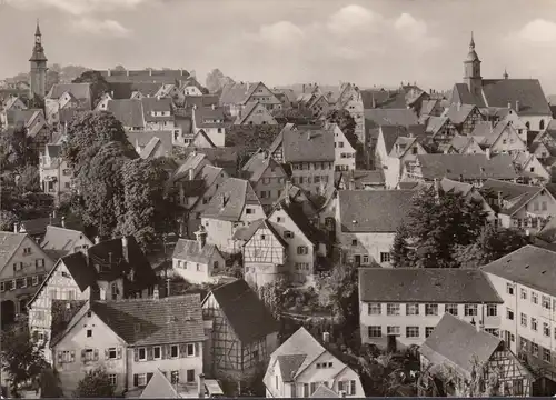 AK Marbach am Neckar, vue de la ville, églises, incurvé