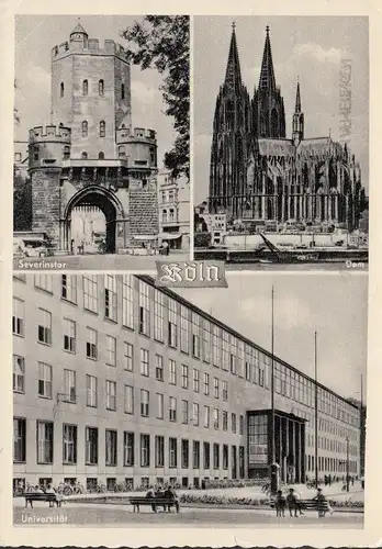 AK Cologne, Severinstor, Dom, Université, couru 1961