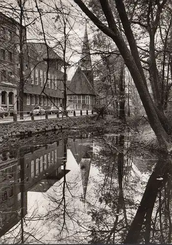 AK Hamburg-Bergedorf, Partie an der Petri - und Pauli Kirche, gelaufen 1968