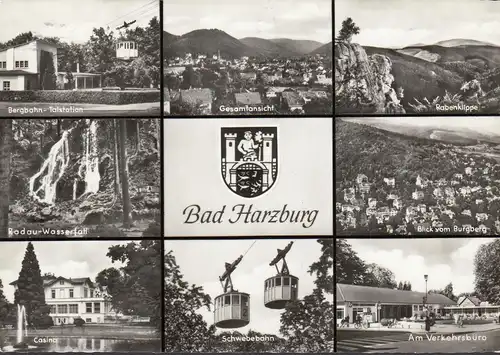 AK Bad Harzburg, Bergbahn, Talstation, Verkehrsbüro, Casino, , gelaufen 1968