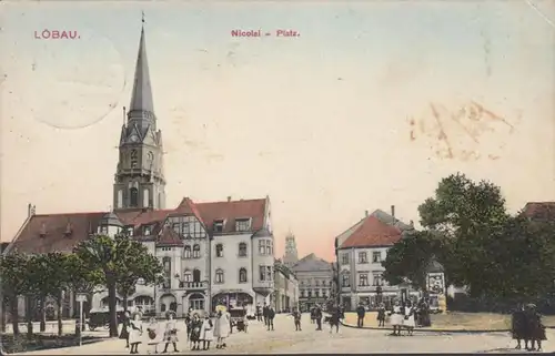 Löbau, Nicolai Platz, couru 1910