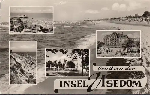 AK Usedom, Strandsansichten, gelaufen 1959