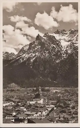 AK Mittenwald gegen Karwendelgebirge, gelaufen 1939