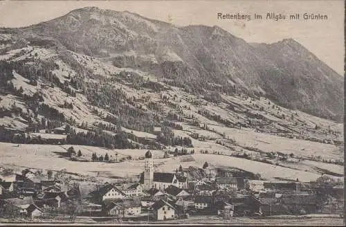 AK Rettenberg, Stadtansicht mit Kirche, Dt. Reich Mi.Nr. 114b, gelaufen 1922