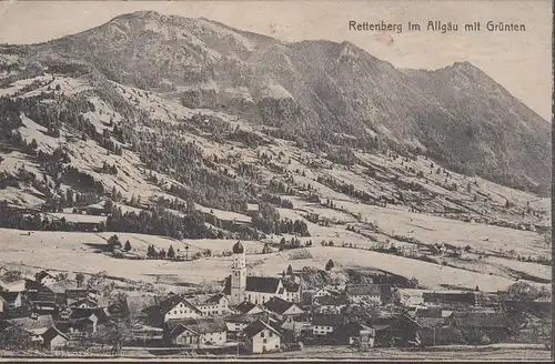 AK Rettenberg mit Grünten, Mi.Nr. 114b, gelaufen 1922