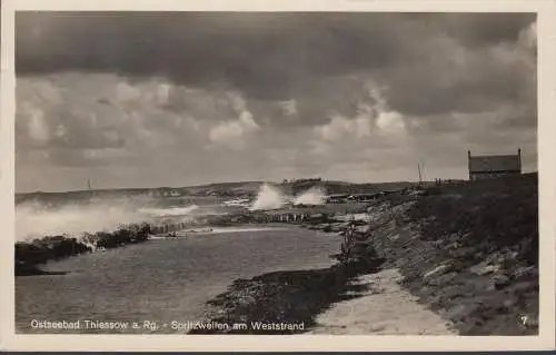 AK Balte-Bad Thiessow, vagues d'injection sur la plage ouest, numéro 584, couru en 1935