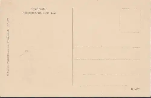 AK Freundenstadt depuis Finkenberge, vue panoramique, incurvée