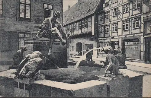 AK Braunschwig, Eulenspiegelbrunnen, gelaufen 1923