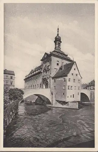 AK Bamberg, Rathaus, ungelaufen