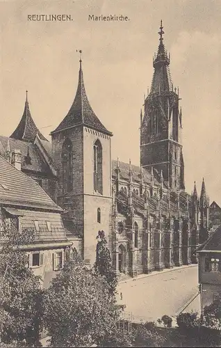 AK Reutlingen, église de Marie, non-achevée- date 1912