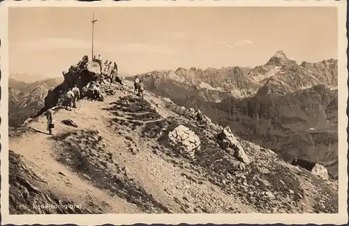 AK Allgäuer Alpen, Nebelhorngipfel, Blick gegen Hochvogel, gelaufen 1939