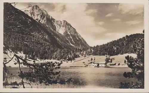 AK Mittenwald, Lautersee mit Wetterstein, Wirtschaft Lautersee, ungelaufen