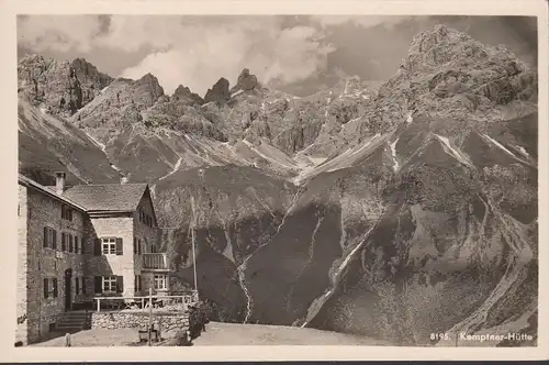 AK Kemptner Hütte, Allgäuer Alpen mit Krottenspitzen, ungelaufen