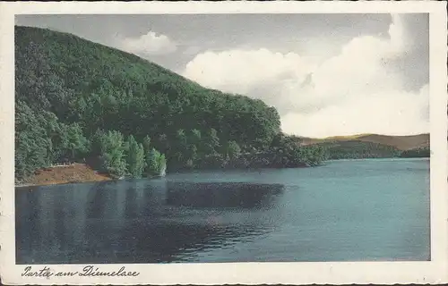 AK Diemelsee, partie sur le lac Diemelse, rive, forêt, incurvée