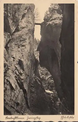 AK Tiefenbach, Breitachklamm, Zwingsteg, gelaufen 1942