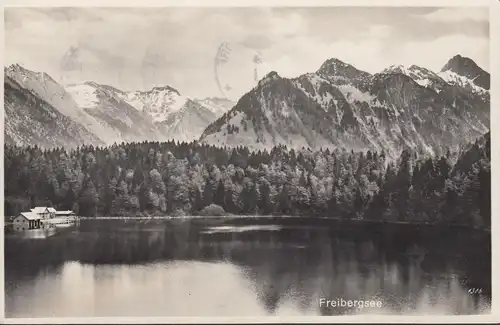 AK Oberstdorf, Freibergsee, gelaufen 1933